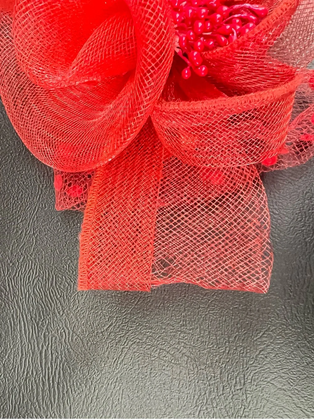 Red Floral Feather Fascinator Headpiece - Women Accessories